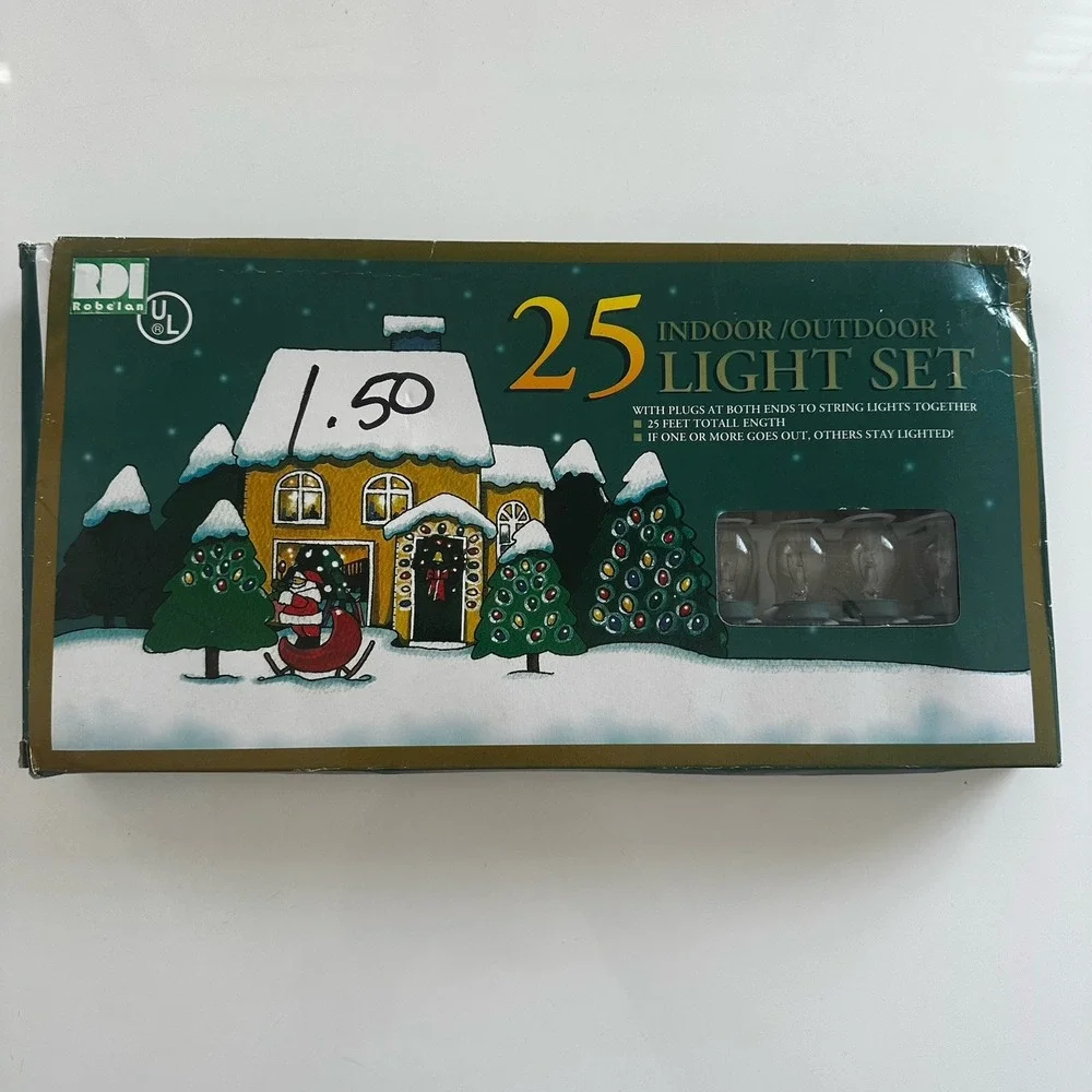 VTG RDI 25 Lights Christmas White Light Set Indoor/ Outdoor